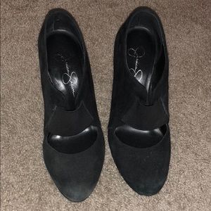 Black closed toe high heel